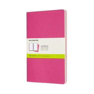 Zestaw 3 zeszytów MOLESKINE Cahier Journals, L, 13x21cm, gładki, 80 stron, kinetic pink, Zeszyty, Artykuły szkolne