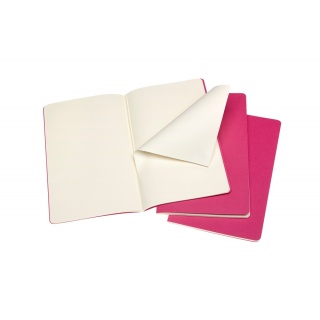 Zestaw 3 zeszytów MOLESKINE Cahier Journals, L, 13x21cm, gładki, 80 stron, kinetic pink, Zeszyty, Artykuły szkolne