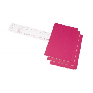 Zestaw 3 zeszytów MOLESKINE Cahier Journals, L, 13x21cm, gładki, 80 stron, kinetic pink, Zeszyty, Artykuły szkolne