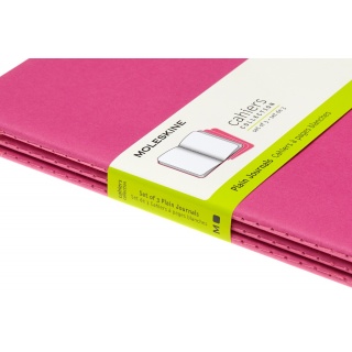 Zestaw 3 zeszytów MOLESKINE Cahier Journals, L, 13x21cm, gładki, 80 stron, kinetic pink, Zeszyty, Artykuły szkolne
