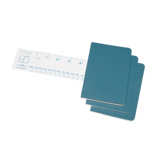 Zestaw 3 zeszytów MOLESKINE Cahier Journals, P, 9x14cm, gładki, 64 strony, brisk blue, Zeszyty, Artykuły szkolne