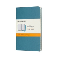 Set of 3 notebooks MOLESKINE Cahier Journals, P, 9x14cm, ruled, 64 pages, brisk blue