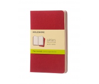 Set of 3 notebooks MOLESKINE Cahier Journals, P, 9x14cm, plain, 64 pages, cranberry red
