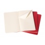 Set of 3 notebooks MOLESKINE Cahier Journals, P, 9x14cm, plain, 64 pages, cranberry red