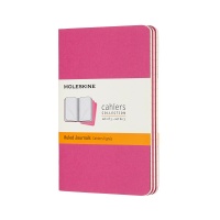 Set of 3 notebooks MOLESKINE Cahier Journals, P, 9x14cm, ruled, 64 pages, kinetic pink