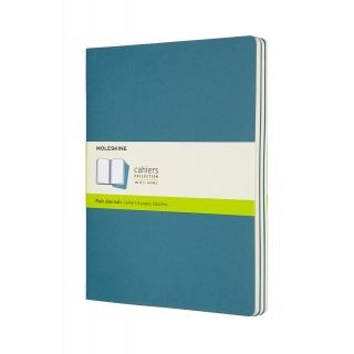 Zestaw 3 zeszytów MOLESKINE Cahier Journals, XL, 19x25cm, gładki, 120 stron, brisk blue, Zeszyty, Artykuły szkolne