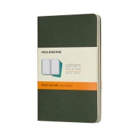 Set of 3 notebooks MOLESKINE Cahier Journals, P, 9x14cm, ruled, 64 pages, myrtle green