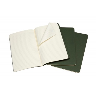 Zestaw 3 zeszytów MOLESKINE Cahier, L, 13x21cm, w linie, 80 stron, myrtle green, Zeszyty, Artykuły szkolne