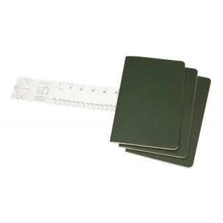 Zestaw 3 zeszytów MOLESKINE Cahier, L, 13x21cm, w linie, 80 stron, myrtle green, Zeszyty, Artykuły szkolne