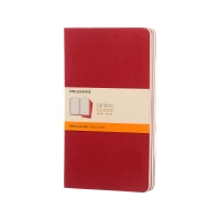 Set of 3 notebooks MOLESKINE Cahier, L, 13x21cm, ruled, 80 pages, cranberry red