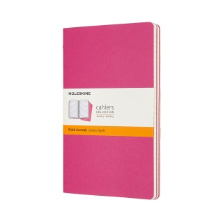 Zestaw 3 zeszytów MOLESKINE Cahier, L, 13x21cm, w linie, 80 stron, kinetic pink, Zeszyty, Artykuły szkolne