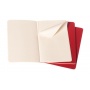 Set of 3 notebooks MOLESKINE Cahier, P, 9x14cm, ruled, 64 pages, cranberry red