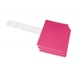 Zestaw 3 zeszytów MOLESKINE Cahier, XL, 19x25cm, gładki, 120 stron, kinetic pink, Zeszyty, Artykuły szkolne