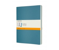 Set of 3 notebooks MOLESKINE Cahier, XL, 19x25cm, ruled, 120 pages, brisk blue