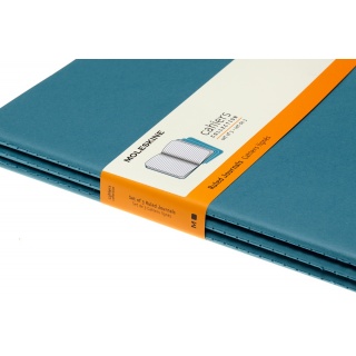 Zestaw 3 zeszytów MOLESKINE Cahier, XL, 19x25cm, w linie, 120 stron, brisk blue, Zeszyty, Artykuły szkolne