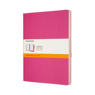 Zestaw 3 zeszytów MOLESKINE Cahier, XL, 19x25cm, w linie, 120 stron, kinetic pink, Zeszyty, Artykuły szkolne