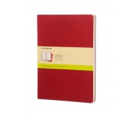 Set of 3 notebooks MOLESKINE Cahier, XL, 19x25cm, plain, 120 pages, cranberry red