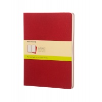 Set of 3 notebooks MOLESKINE Cahier, XL, 19x25cm, plain, 120 pages, cranberry red
