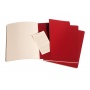 Set of 3 notebooks MOLESKINE Cahier, XL, 19x25cm, plain, 120 pages, cranberry red