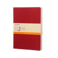 Set of 3 notebooks MOLESKINE Cahier, XL, 19x25cm, ruled, 120 pages, cranberry red