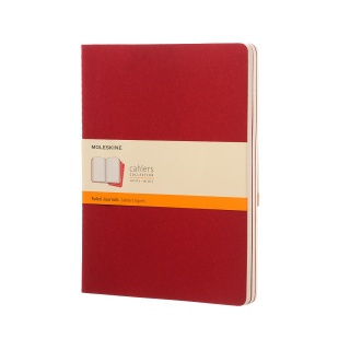 Zestaw 3 zeszytów MOLESKINE Cahier, XL, 19x25cm, w linie, 120 stron, cranberry red, Zeszyty, Artykuły szkolne
