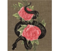 Set KAWECO X MOLESKINE 2025, Snake Roses notebook, L, 13x21cm, ruled + pen, in box