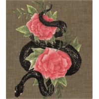 Set KAWECO X MOLESKINE 2025, Snake Roses notebook, L, 13x21cm, ruled + pen, in box
