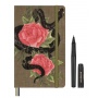 Zestaw KAWECO X MOLESKINE 2025, notes Snake Roses, L, 13x21cm, w linie + długopis, w pudełku, Notatniki, Zeszyty i bloki