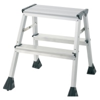 Aluminiowa drabinka Q-CONNECT, 2-stopniowa, Podnóżki i taborety, Wyposażenie biura