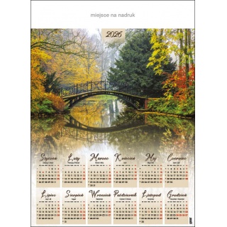 KALENDARZ JEDNOPLANSZOWY A1 "PARK PSZCZYNA" 2026, Ścienne, Kalendarze