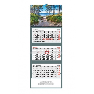 KALENDARZ TR&Oacute;JDZIELNY "DROGA NAD BAŁTYK" 2026, Ścienne, Kalendarze