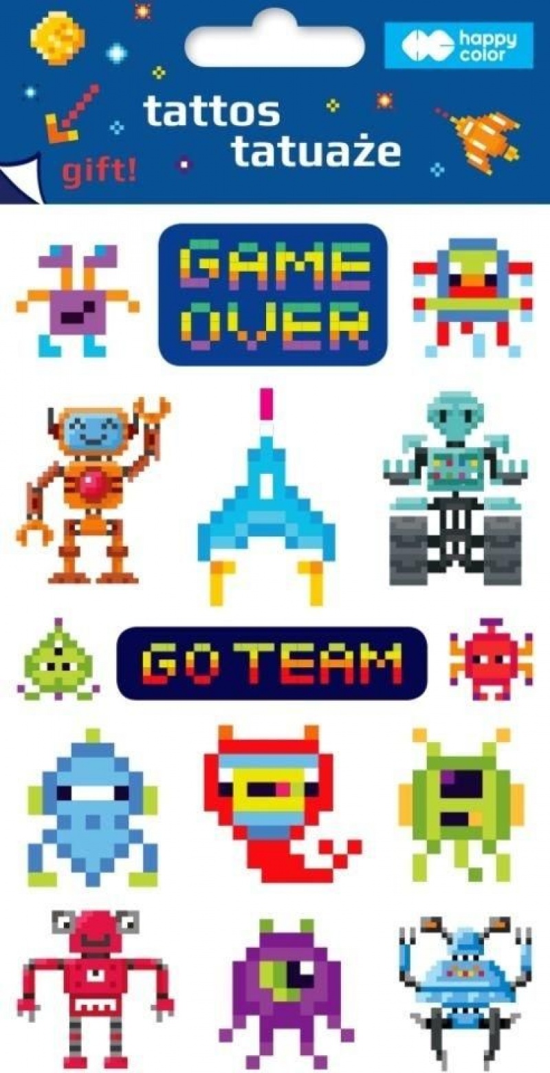 Tatuaże zmywalne PIXI PLANET 10x20cm.H.COLOR, Naklejki, Art. kreatywne