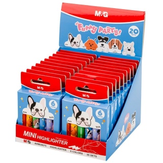ZAKREŚLACZE MINI PUPPY PARTY 6kol., Zakreślacze, Art. do pisania i korygowania