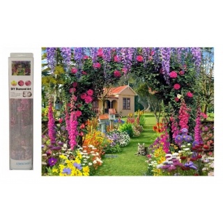 MOZAIKA DIAMENTOWA DOMEK Z OGRODEM 7831, Zestawy kreatywne, Art. kreatywne