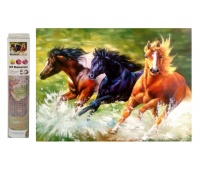 MOZAIKA DIAMENTOWA GALOPUJĄCE KONIE 6100