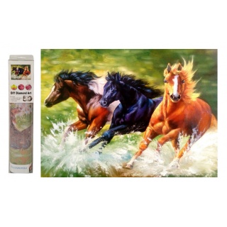 MOZAIKA DIAMENTOWA GALOPUJĄCE KONIE 6100, Zestawy kreatywne, Art. kreatywne