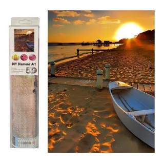 MOZAIKA DIAMENTOWA ZACHÓD SŁOŃCA NA PLAŻY 7145, Zestawy kreatywne, Art. kreatywne
