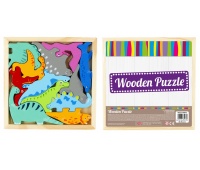 UKŁADANKA DREW DINOZAURY 12EL 2608, Drewniane, Zabawki