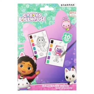 MALOWANIE WODĄ KOCI DOMEK GABI, Kolorowanki, Książeczki