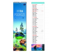 Kalendarz paskowy 13,5x50cm Podróże 2026, Ścienne, Kalendarze