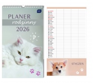 Kalendarz plan.rodzin.25x43 Zwierzaki 2026, Ścienne, Kalendarze
