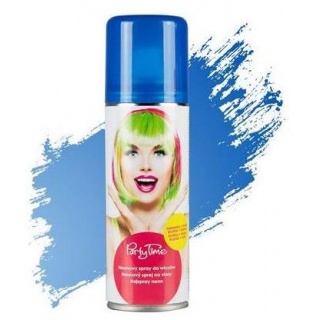 SPRAY DO WŁOSÓW NEONOWY NIEBIESKI, Kostiumy i dodatki, Art. na okazje i przyjęcia