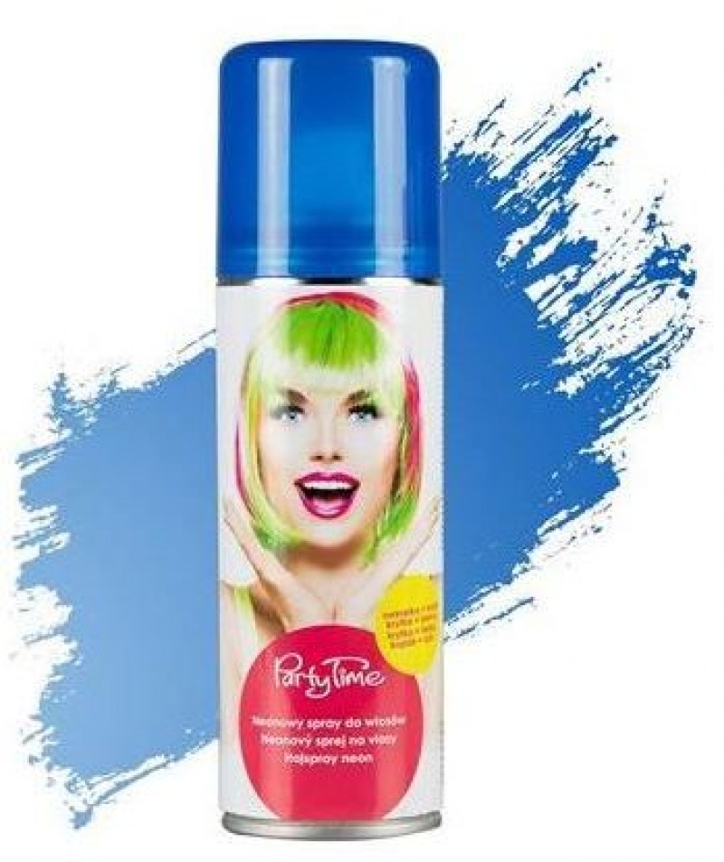 SPRAY DO WŁOSÓW NEONOWY NIEBIESKI SPRAY DO WŁOSÓW NEONOWY NIEBIESKI, Kostiumy i dodatki, Art. na okazje i przyjęcia