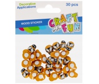 OZDOBA PSZCZÓŁ DREW 30SZT SPRZ 3533, Artykuły zdobnicze, Art. kreatywne