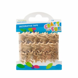 OZDOBA TAsMA GWIAZDY 5CM ZŁOT 0620, Artykuły zdobnicze, Art. kreatywne