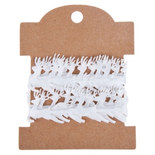 OZDOBA TAŚMA RENIFER 2M/2,5CM BIEL 0682, Artykuły zdobnicze, Art. kreatywne