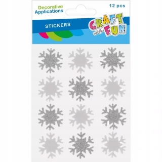 NAKLEJKI BN PŁATEK ŚNIEGU 12SZT 7197, Naklejki, Art. kreatywne