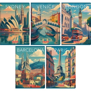 ZESZYT RETRO CITY A5 60K.LINIA, Zeszyty, Zeszyty i bloki