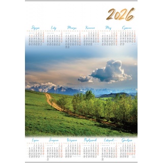 KALENDARZ JEDNOPLANSZOWY A1 PL03 PANORAMA 2026, Ścienne, Kalendarze
