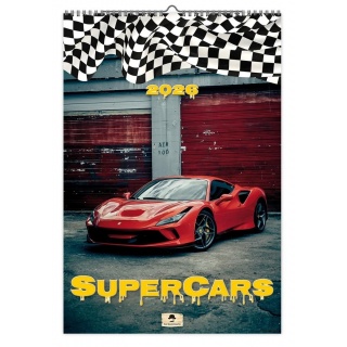 KALENDARZ ŚCIENNY A3 6-PL.SUPER CARS 2026, Ścienne, Kalendarze